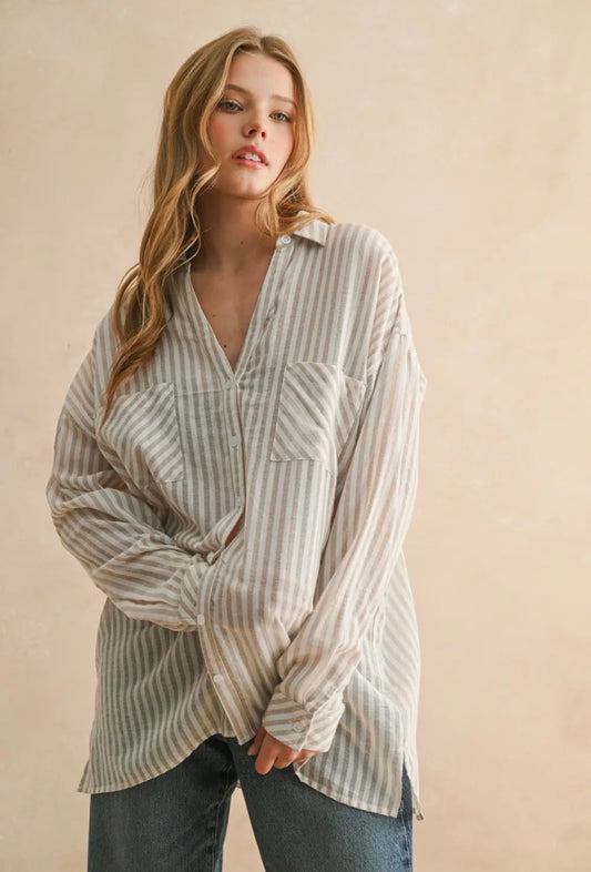 Striped Button-down Shirt