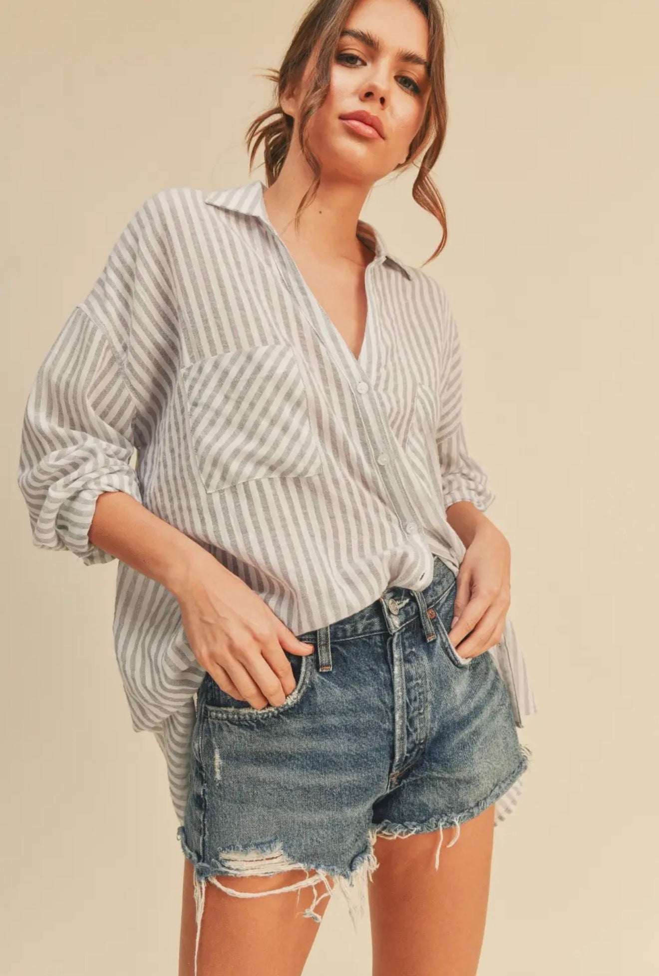 Striped Button-down Shirt