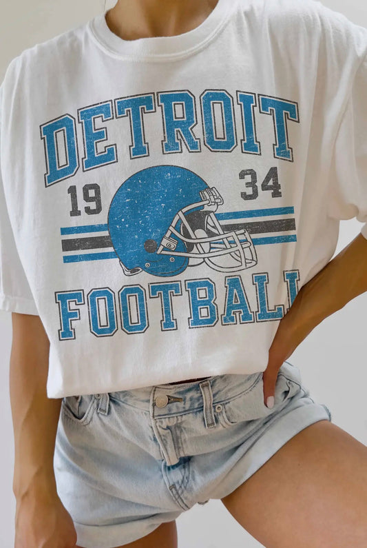 Detroit Football Oversized Tee