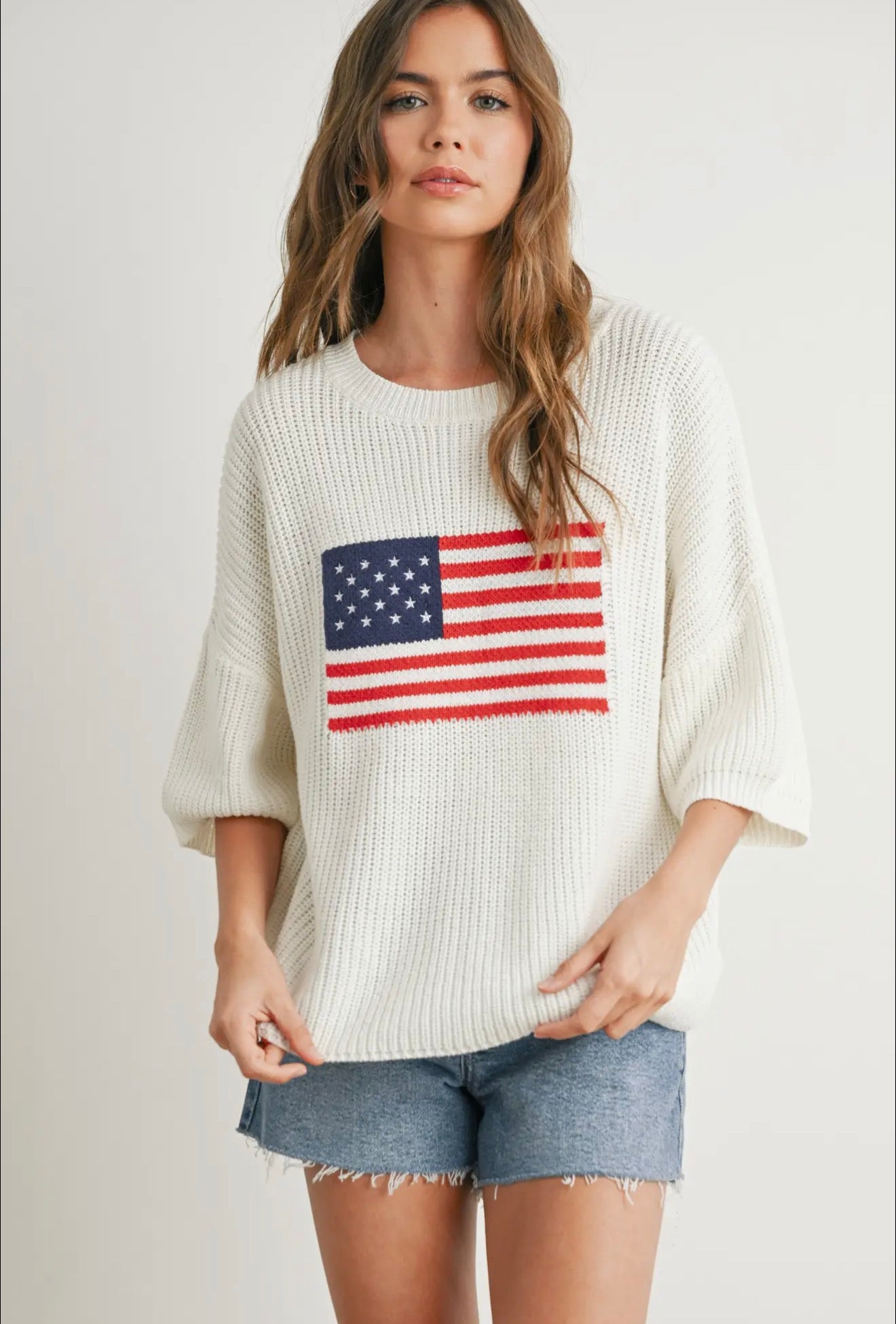 Flag Print Knit Sweater