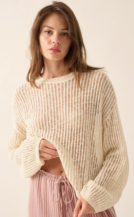 Open-Knit Oversized summer Sweater