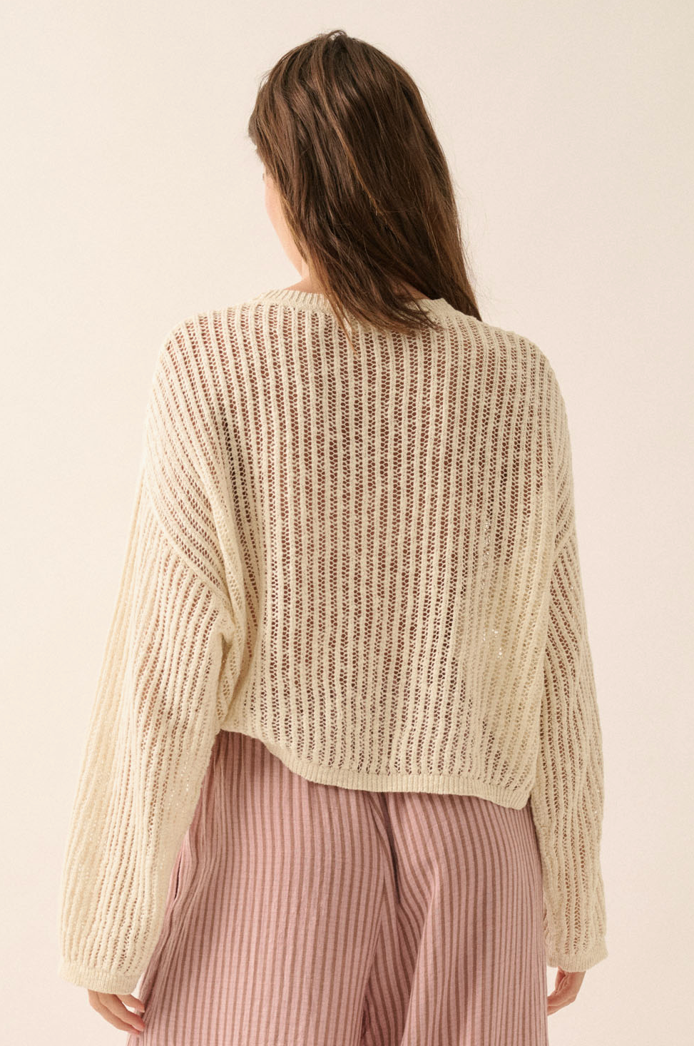 Open-Knit Oversized summer Sweater