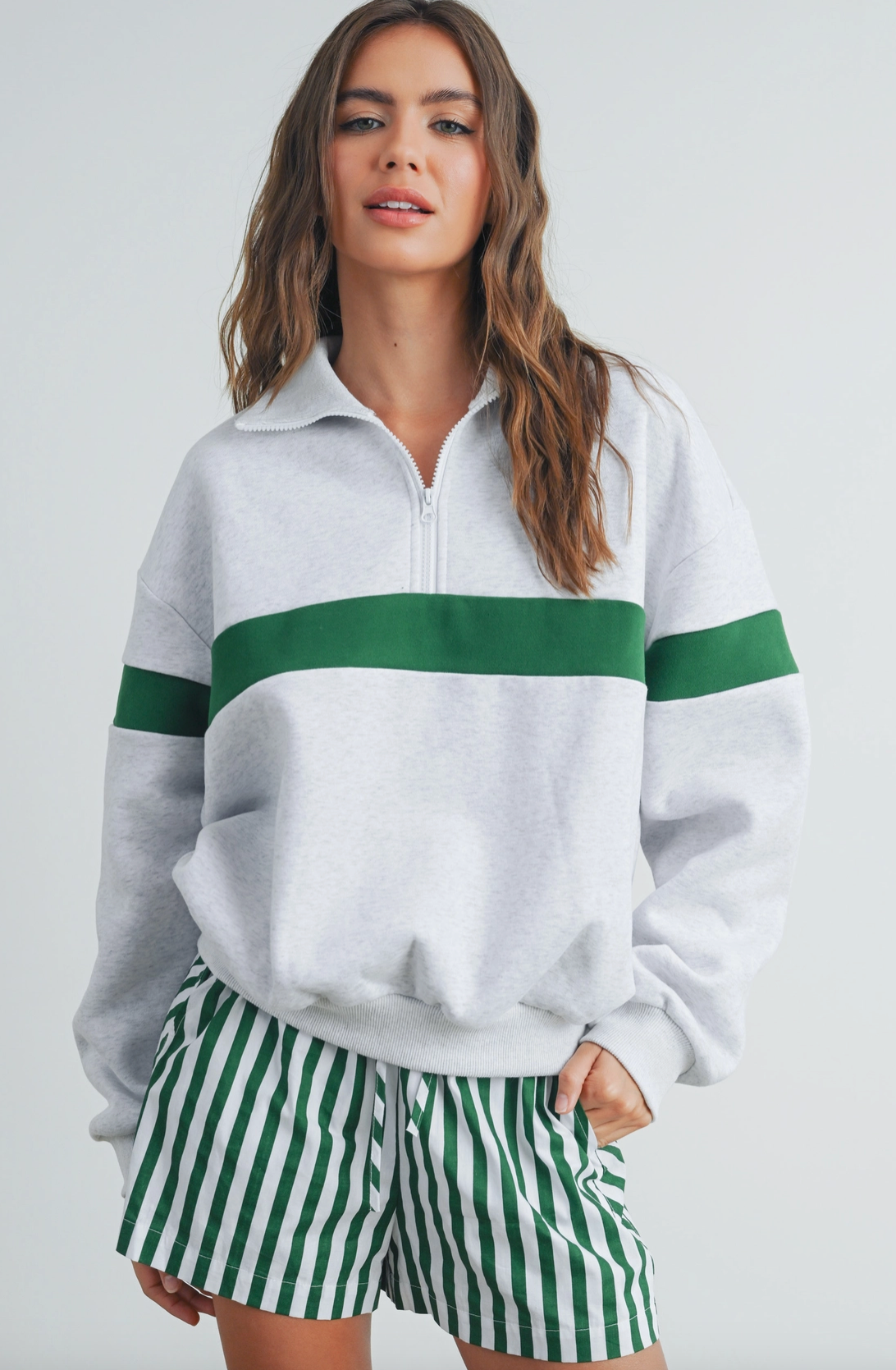 Two Toned Half Zip