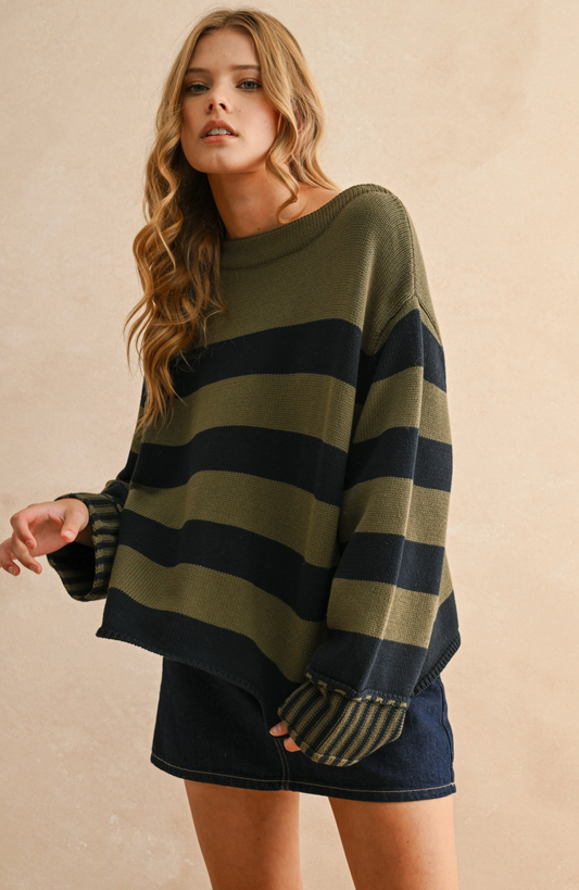 Navy and Olive Sweater