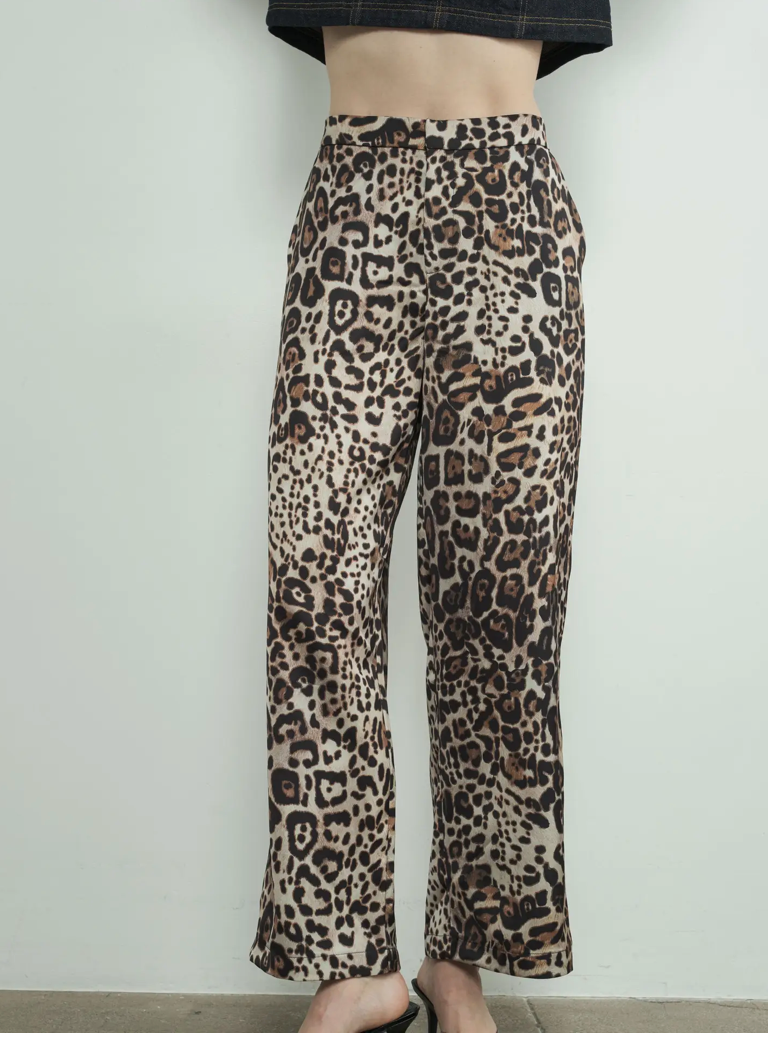 Satin Animal Print Pants