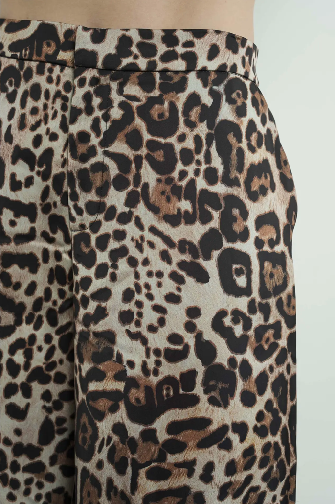 Satin Animal Print Pants