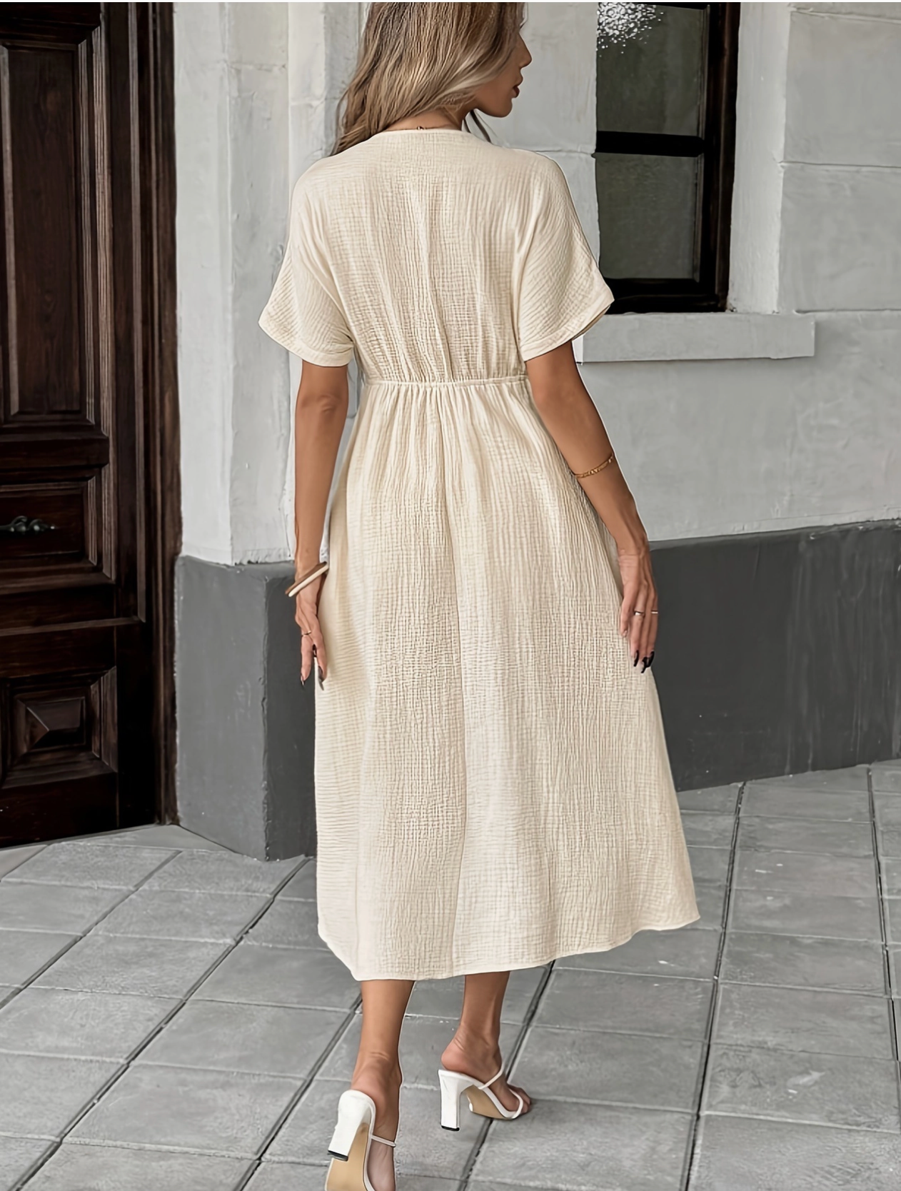 Textured Baby Doll Dress