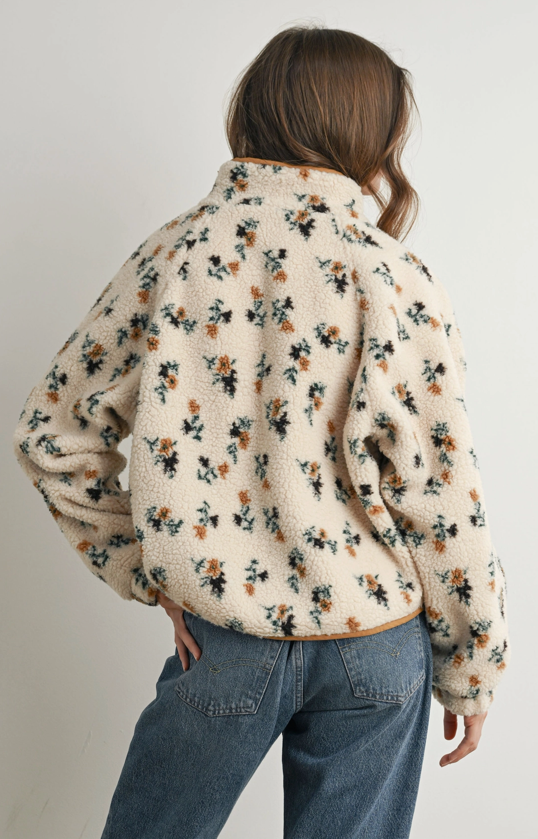 Floral Print Fleece Jacket