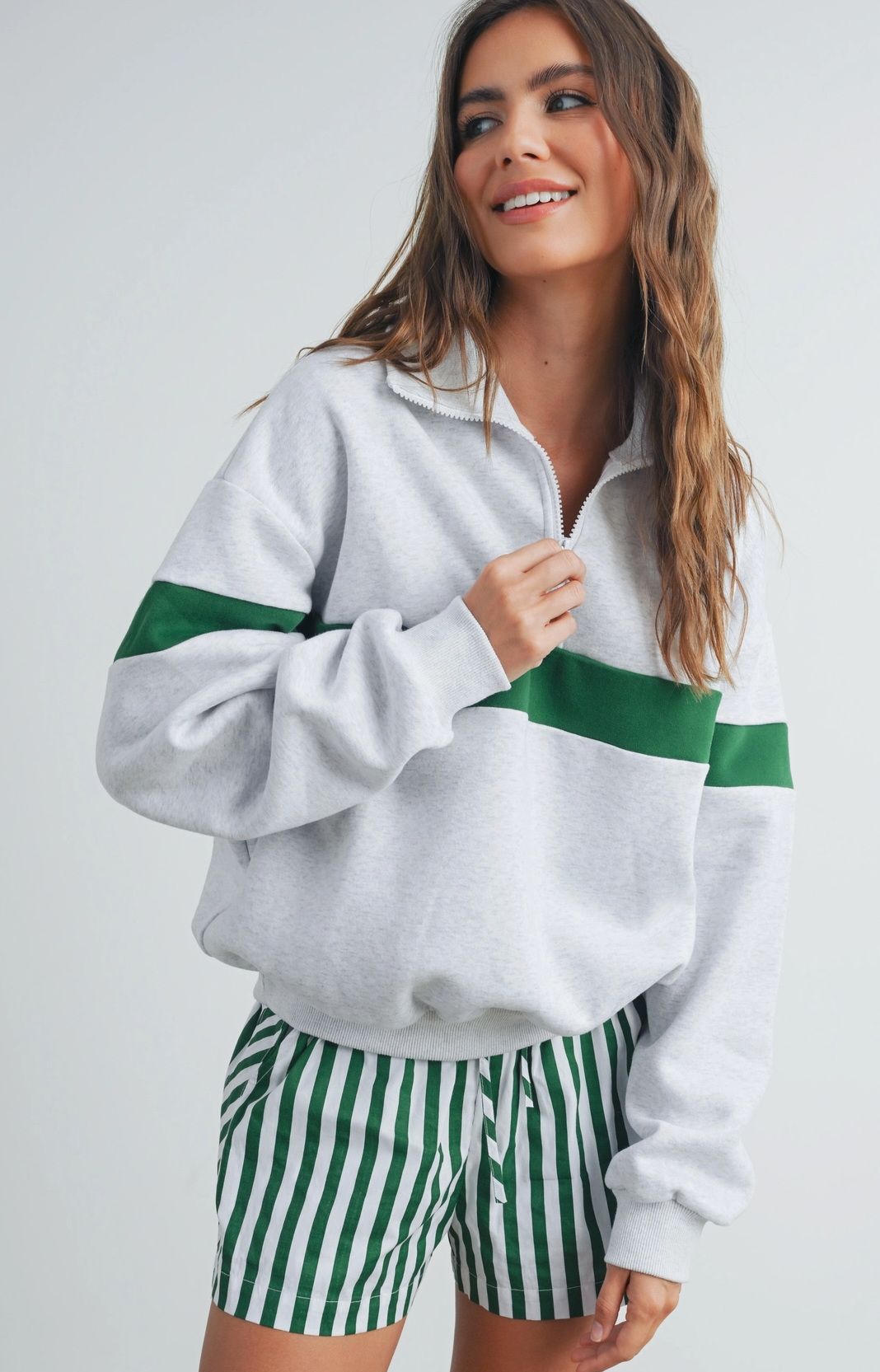 Two Toned Half Zip