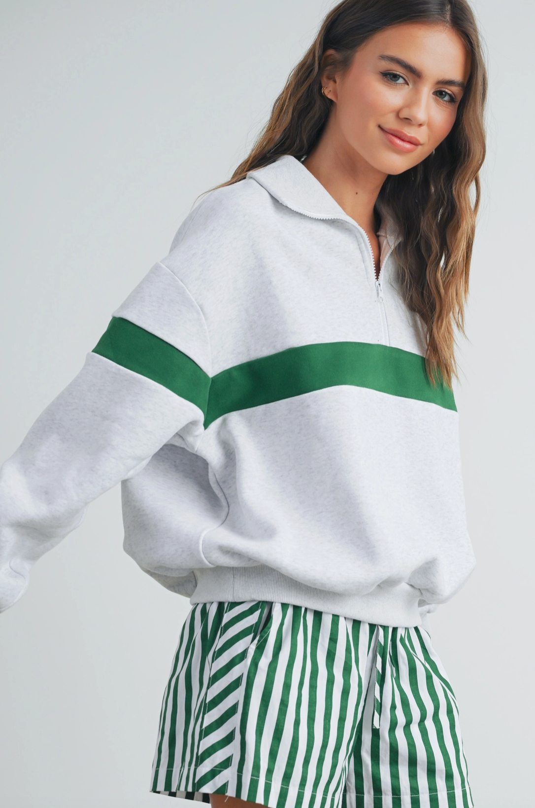 Two Toned Half Zip