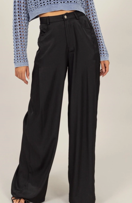 HIGH-WAIST Woven Wide-Leg Pants