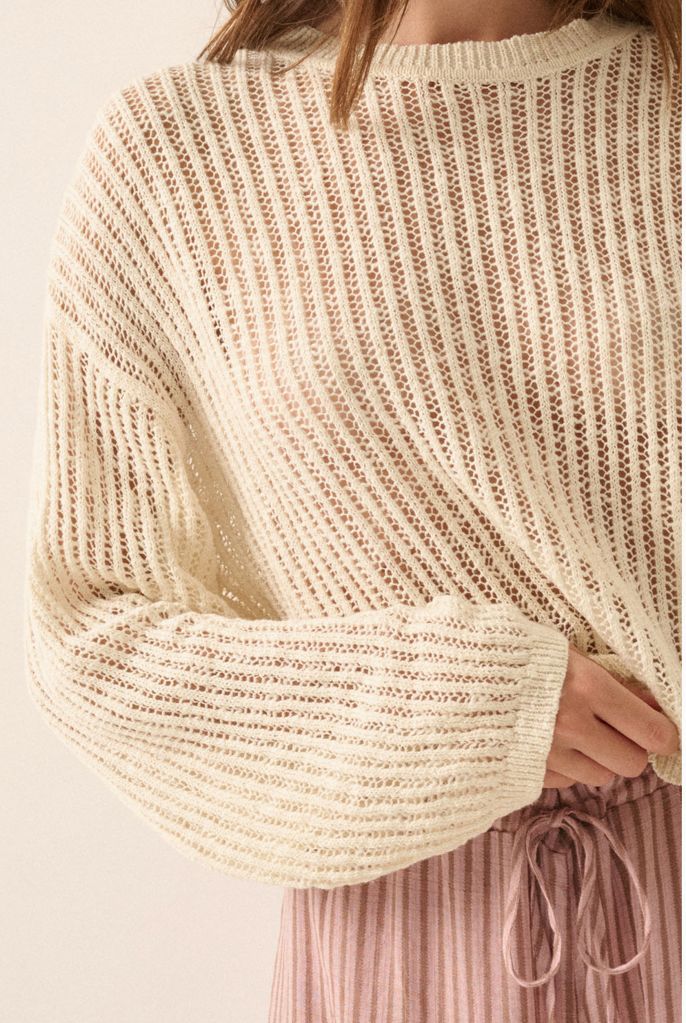 Open-Knit Oversized summer Sweater